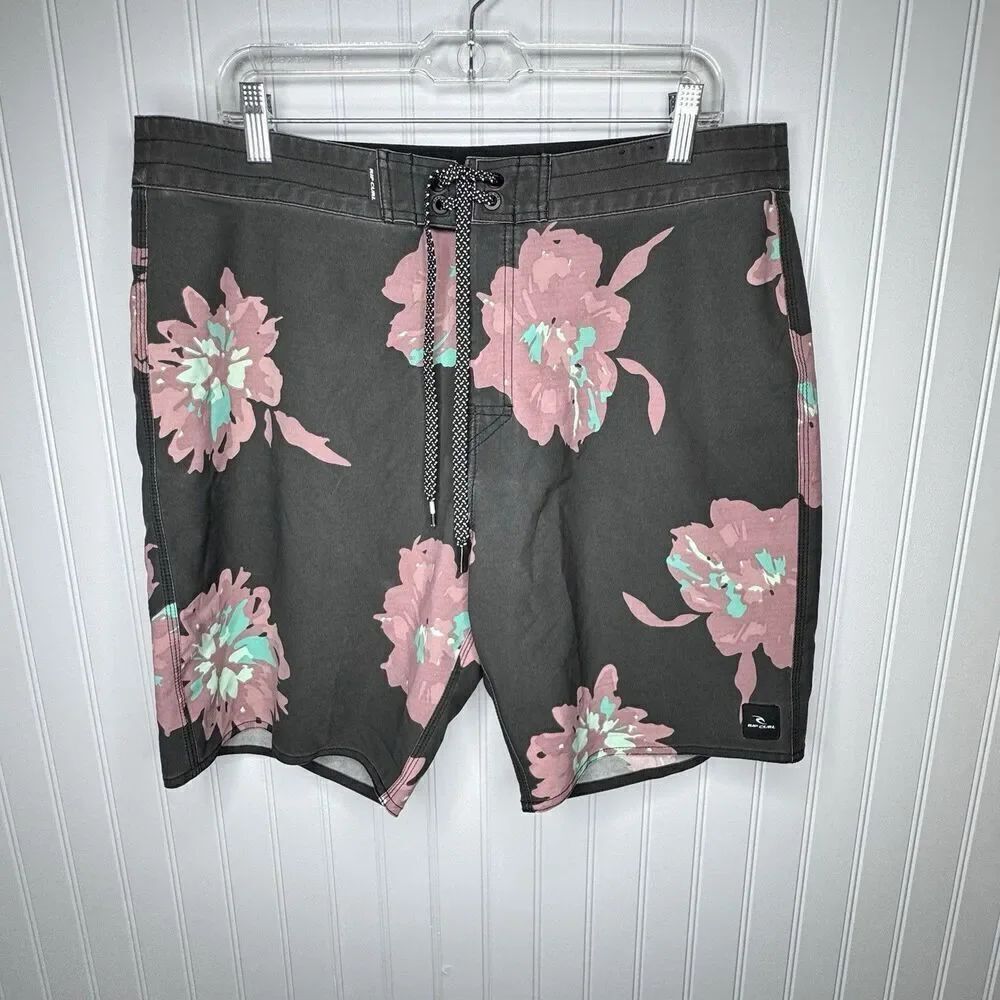 RIP CURL Sz 36 Mens Mirage Connor Flyer 19" Board Shorts Swim Trunks Floral